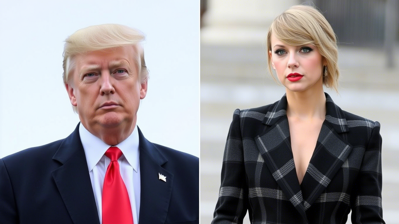 The Intriguing Split Image of Donald Trump and Taylor Swift | A Visual Narrative