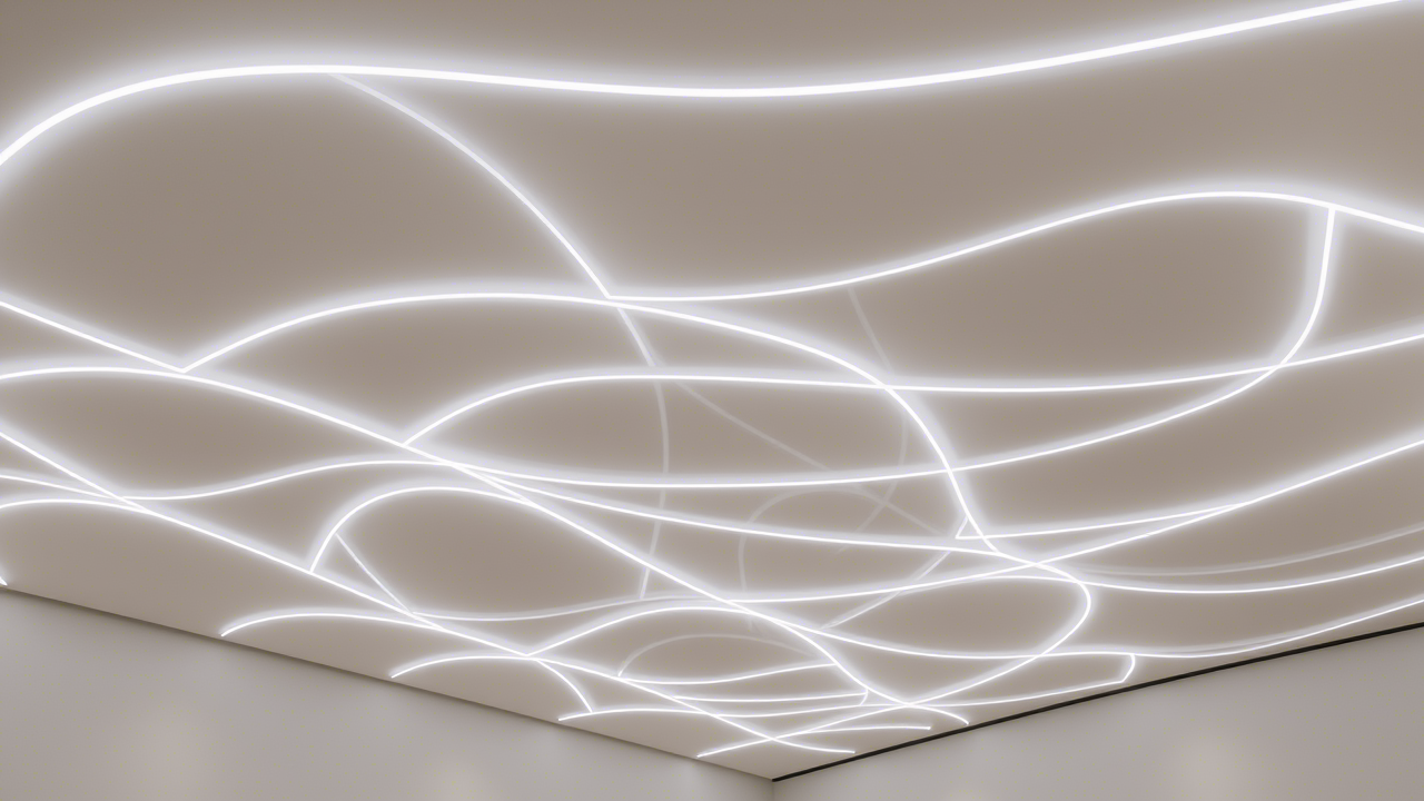 Как сделать световые линии на натяжном потолке? Как сделать световые линии на натяжном потолке?