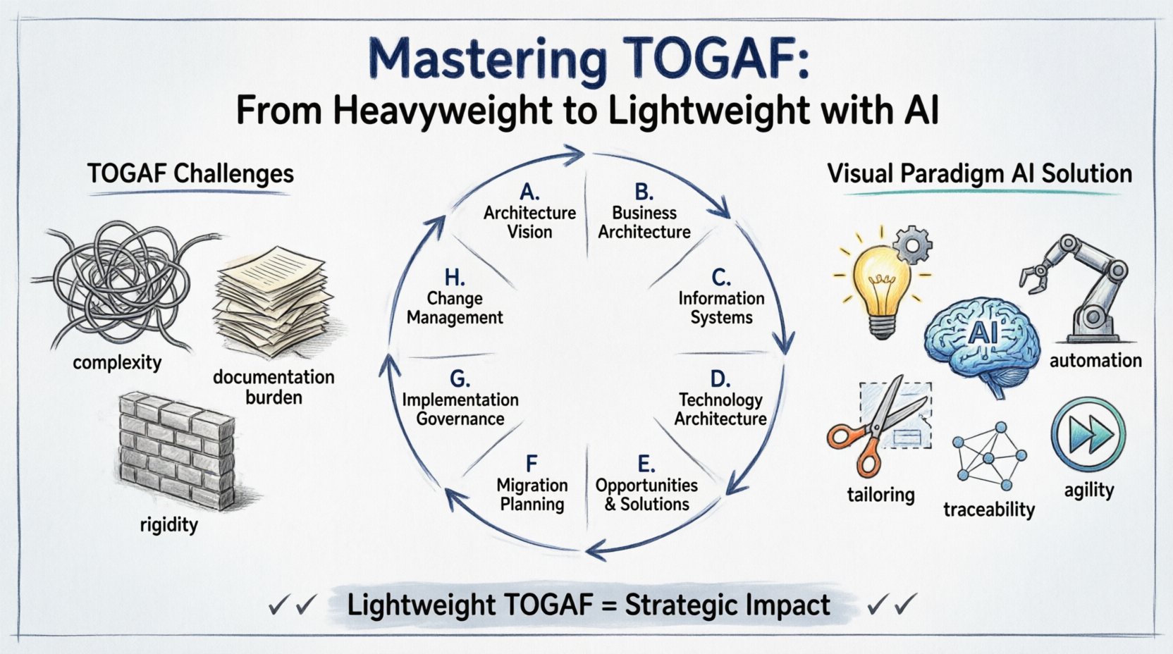 Mastering Enterprise Architecture: A Comprehensive Guide to Lightweight TOGAF with Visual Paradigm AI Mastering Enterprise Architecture: A Comprehensive Guide to Lightweight TOGAF with Visual Paradigm AI
