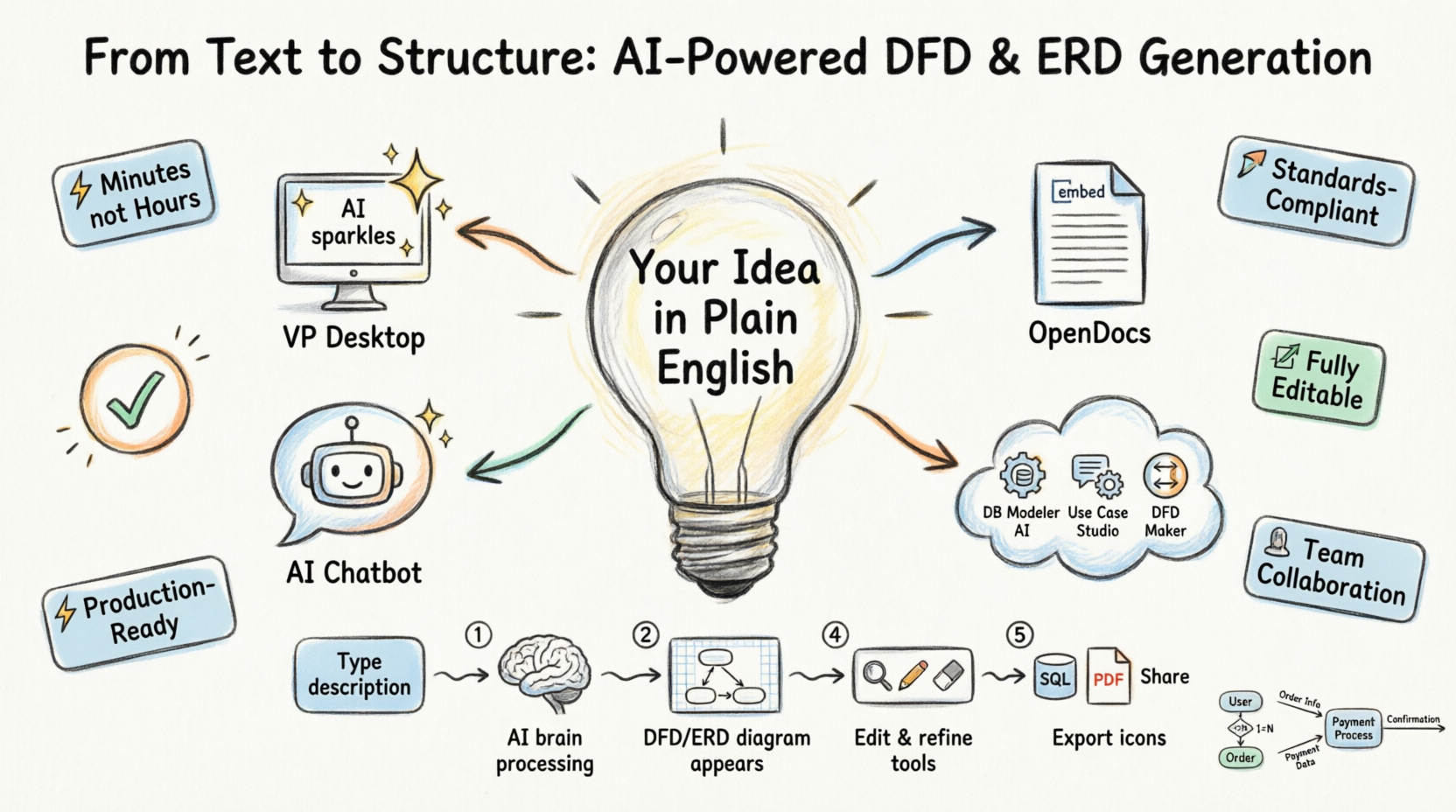 From Text to Structure: Accelerating System Design with Visual Paradigm’s AI-Powered DFD & ERD Generator From Text to Structure: Accelerating System Design with Visual Paradigm’s AI-Powered DFD & ERD Generator