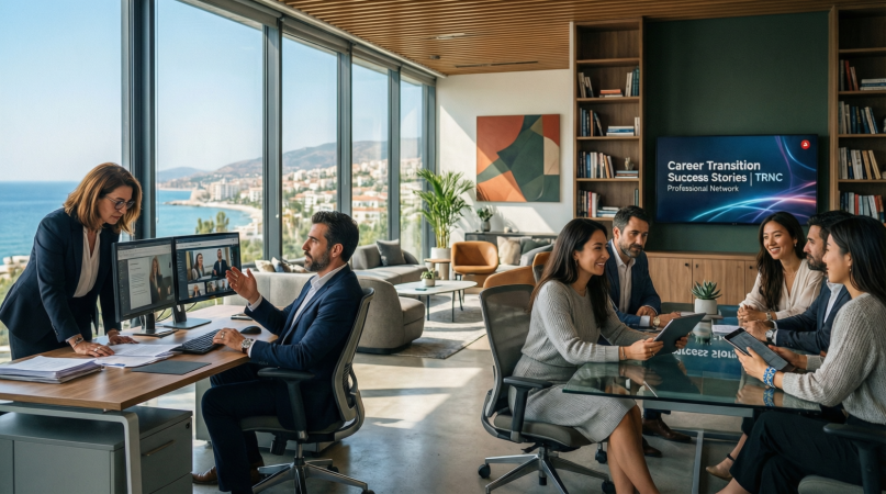 KKTC’de kariyer değiştirme sürecini anlatan ofis ortamı