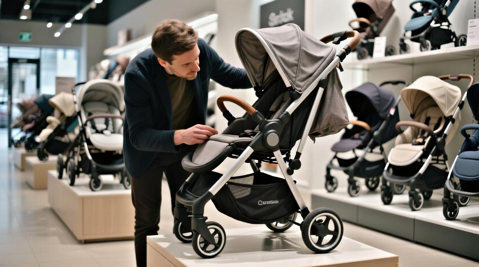 Проверка коляски в магазине