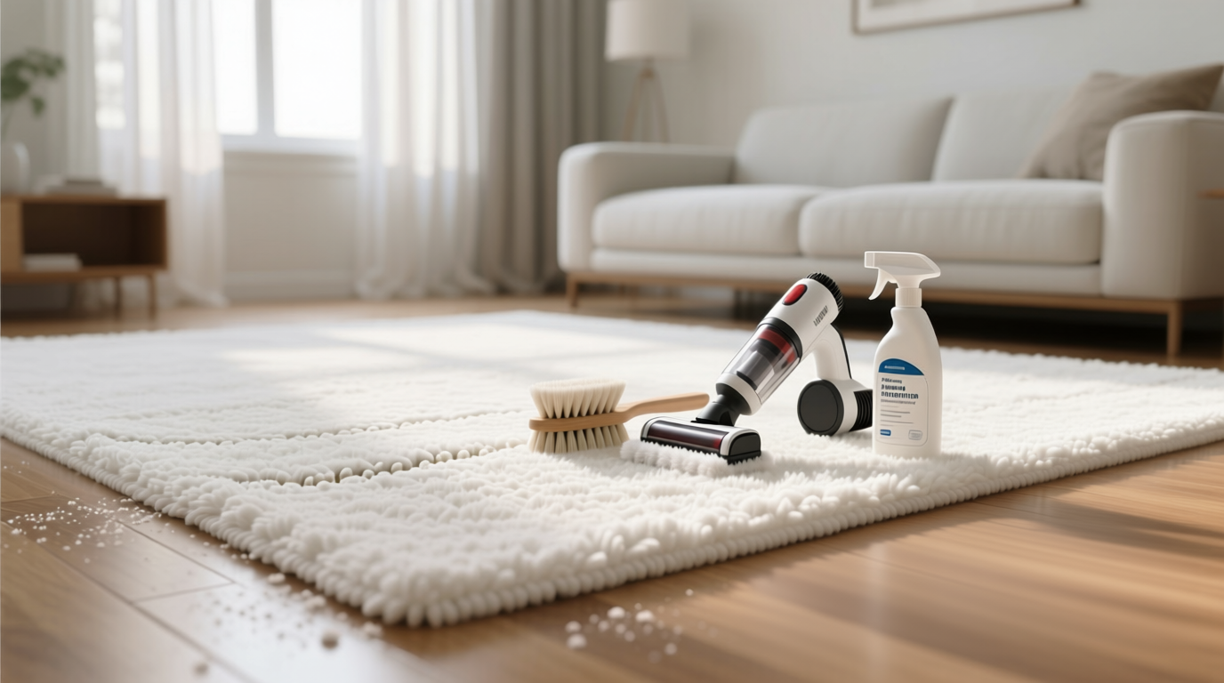 Правильный уход за белым ковром