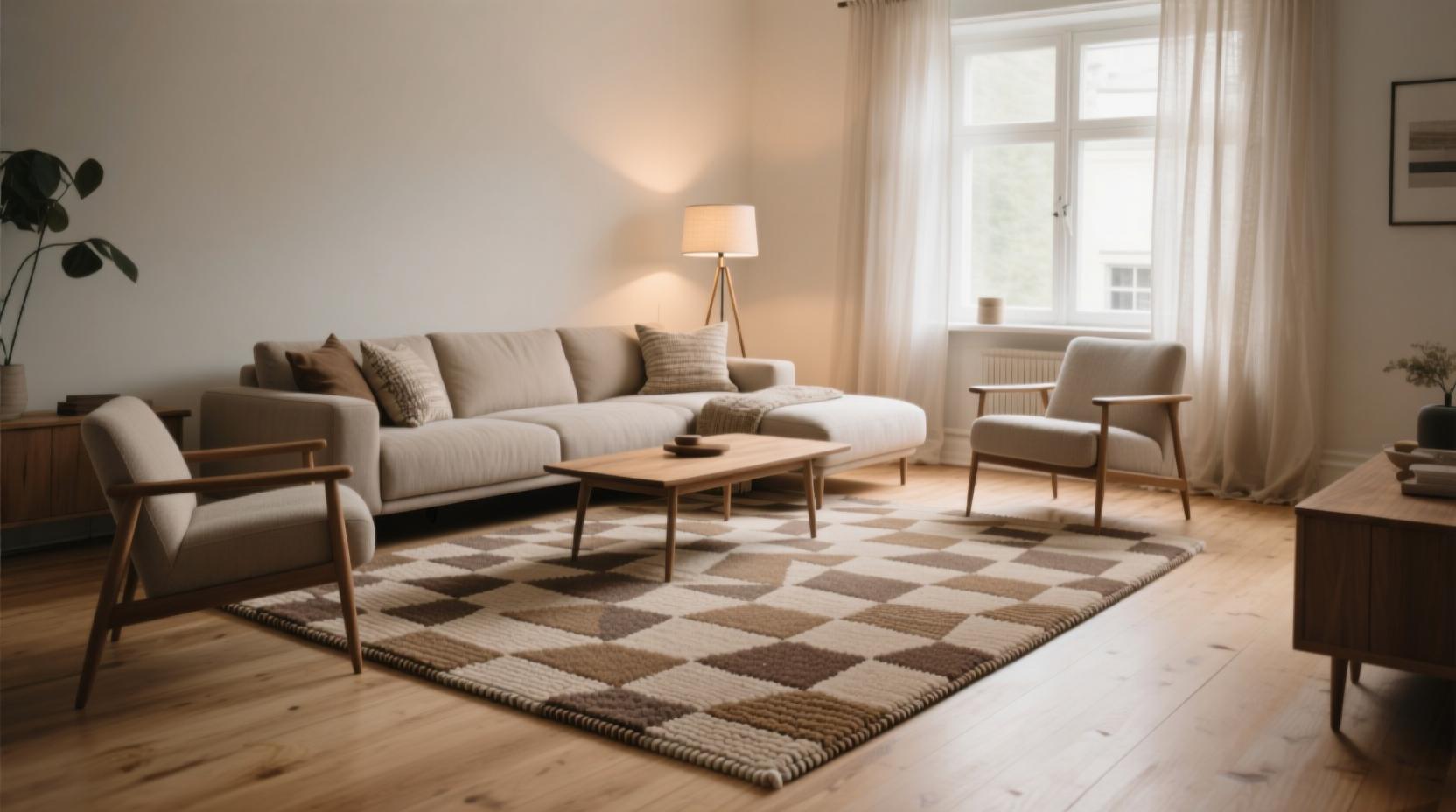 Ковер машинной работы в интерьере дома