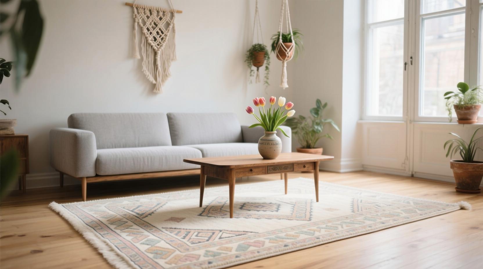 Светлый персидский ковер в интерьере