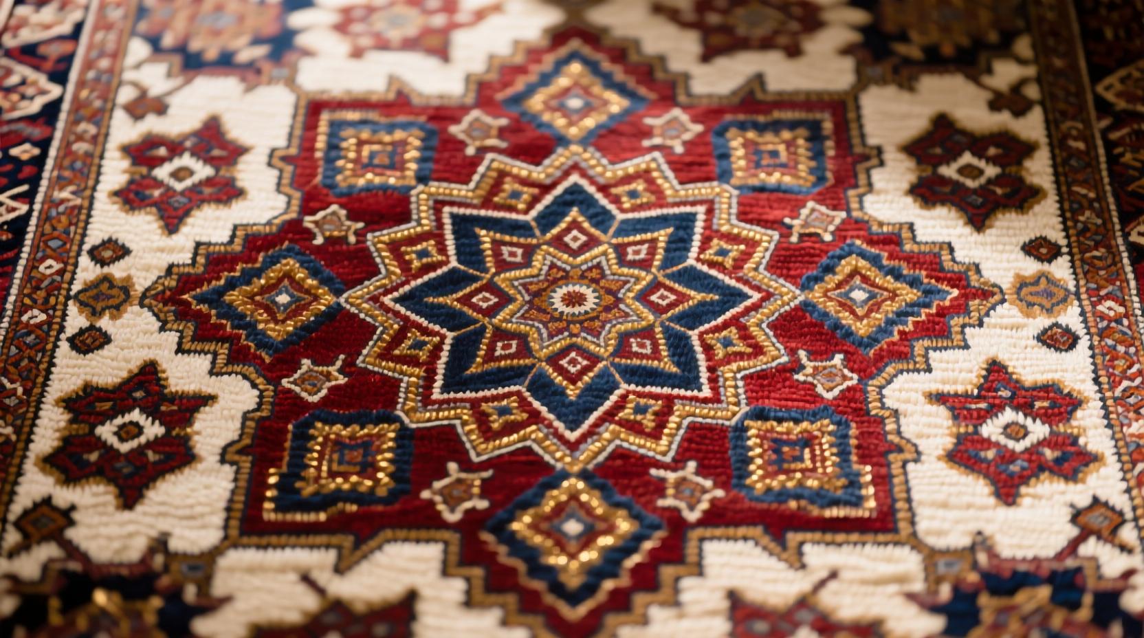 Персидский ковер ручной работы с геометрическим рисунком