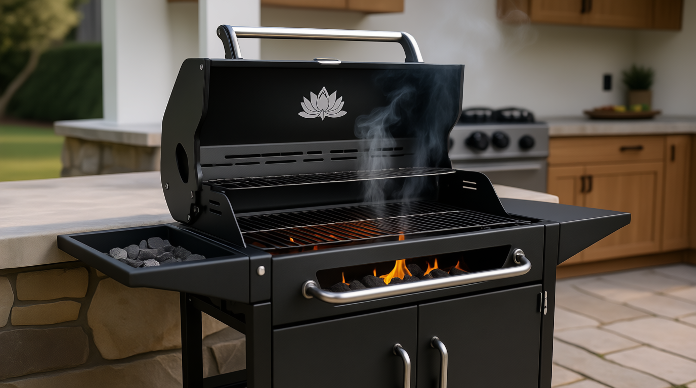 Угольный гриль с встроенной системой вентиляции Lotus Grill