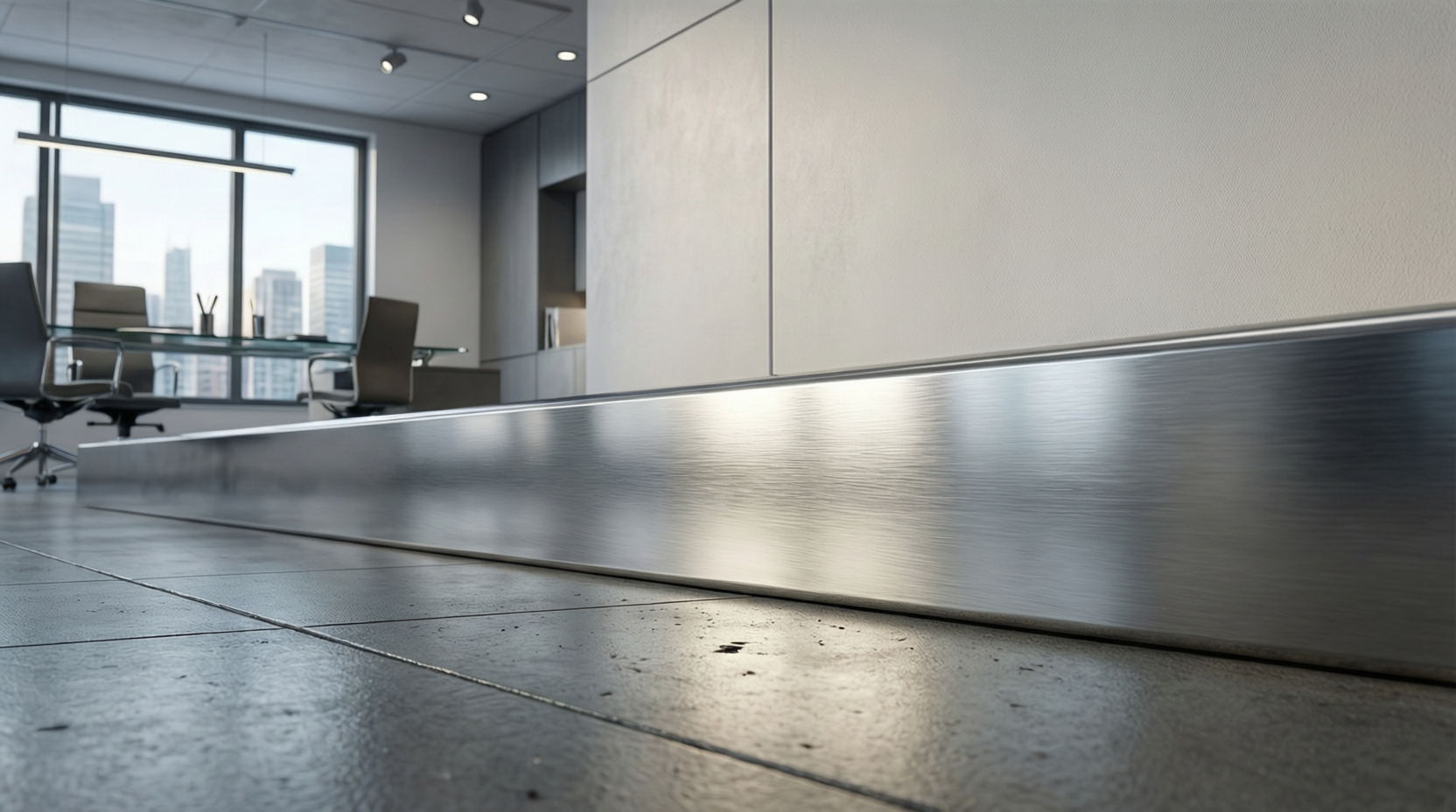 Металлический плинтус в интерьере офиса