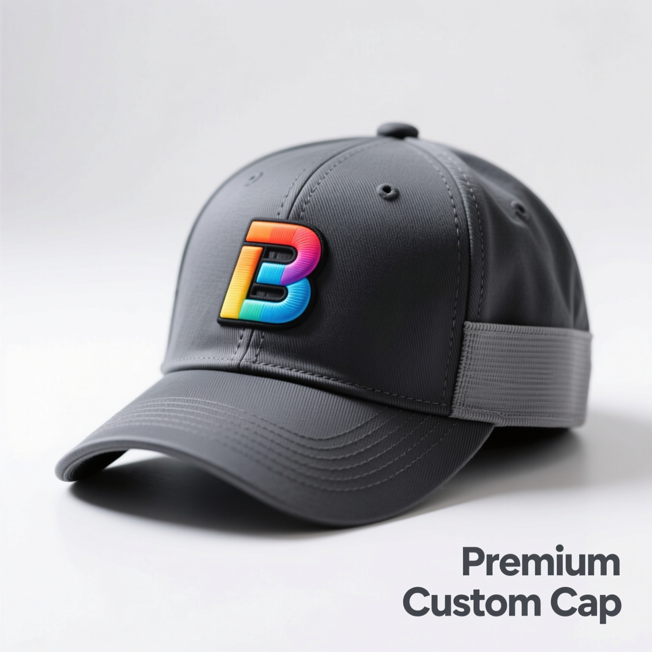 Custom printed baseball cap with full-color logo