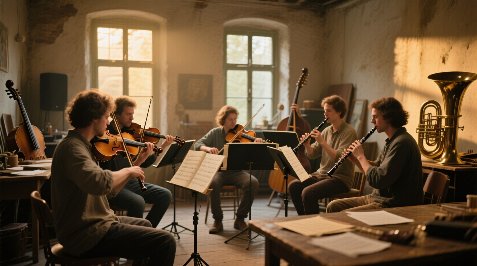 Orchestration de musique de film avec instruments acoustiques