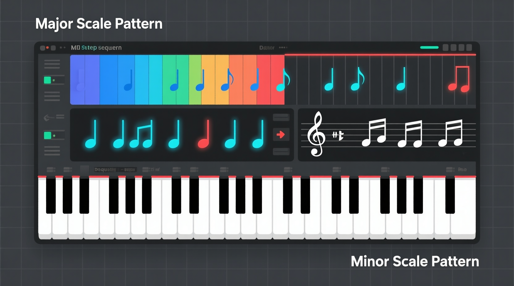 Comparaison des gammes majeure et mineure dans un DAW pour la composition musicale