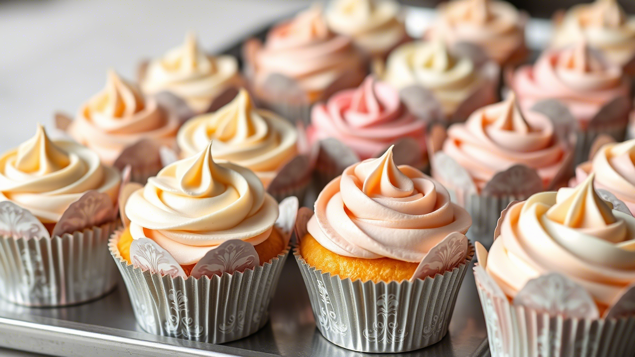 Cupcakes avec de belles doublures pour une présentation parfaite.