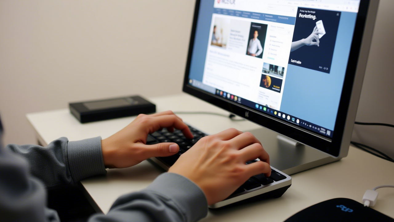 Personne naviguant sur un site web uniquement avec un clavier