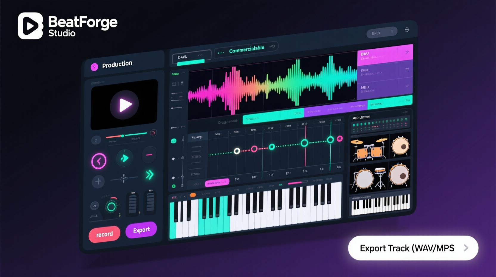 Interface logiciel MAO pour beatmaker création vendre instrumentaux beats